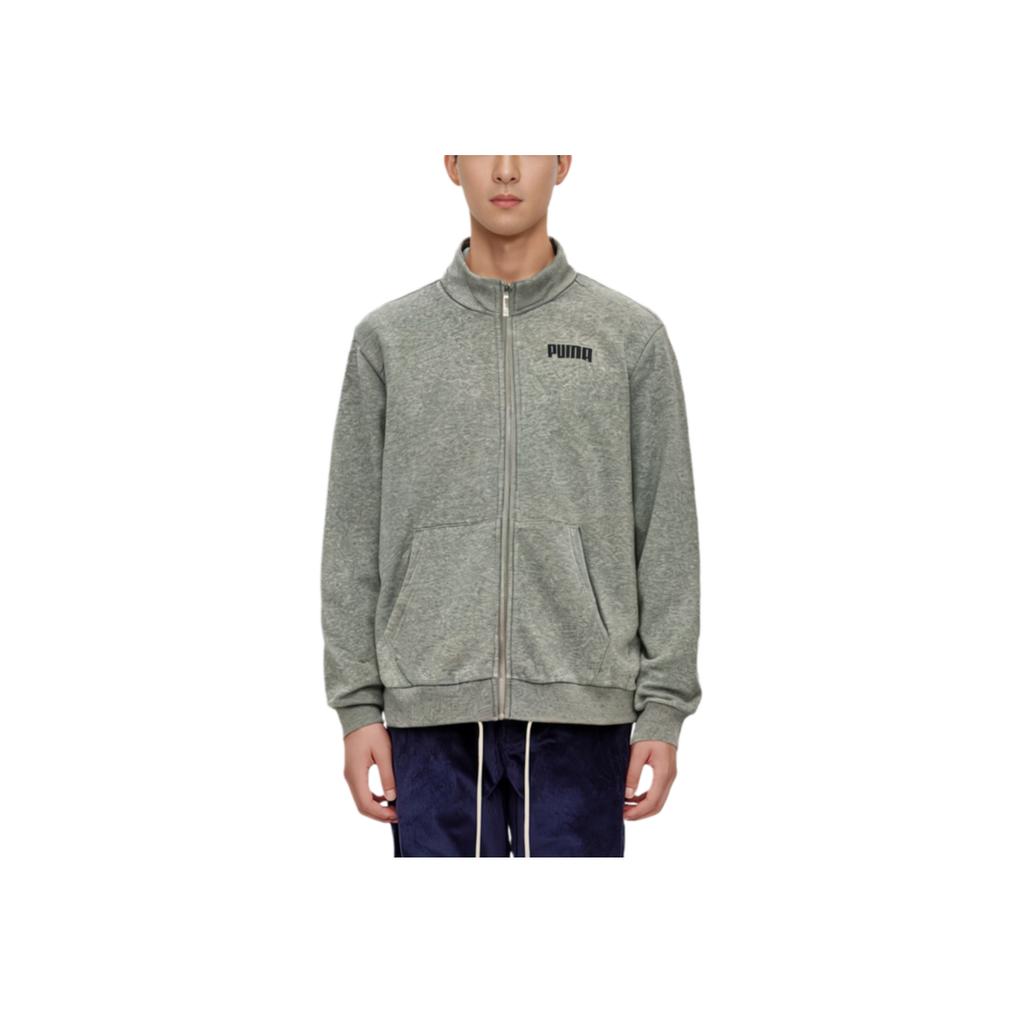 Puma Solid Color Warm Fleece Zipper Jacket Men jackets Gray 688463-02