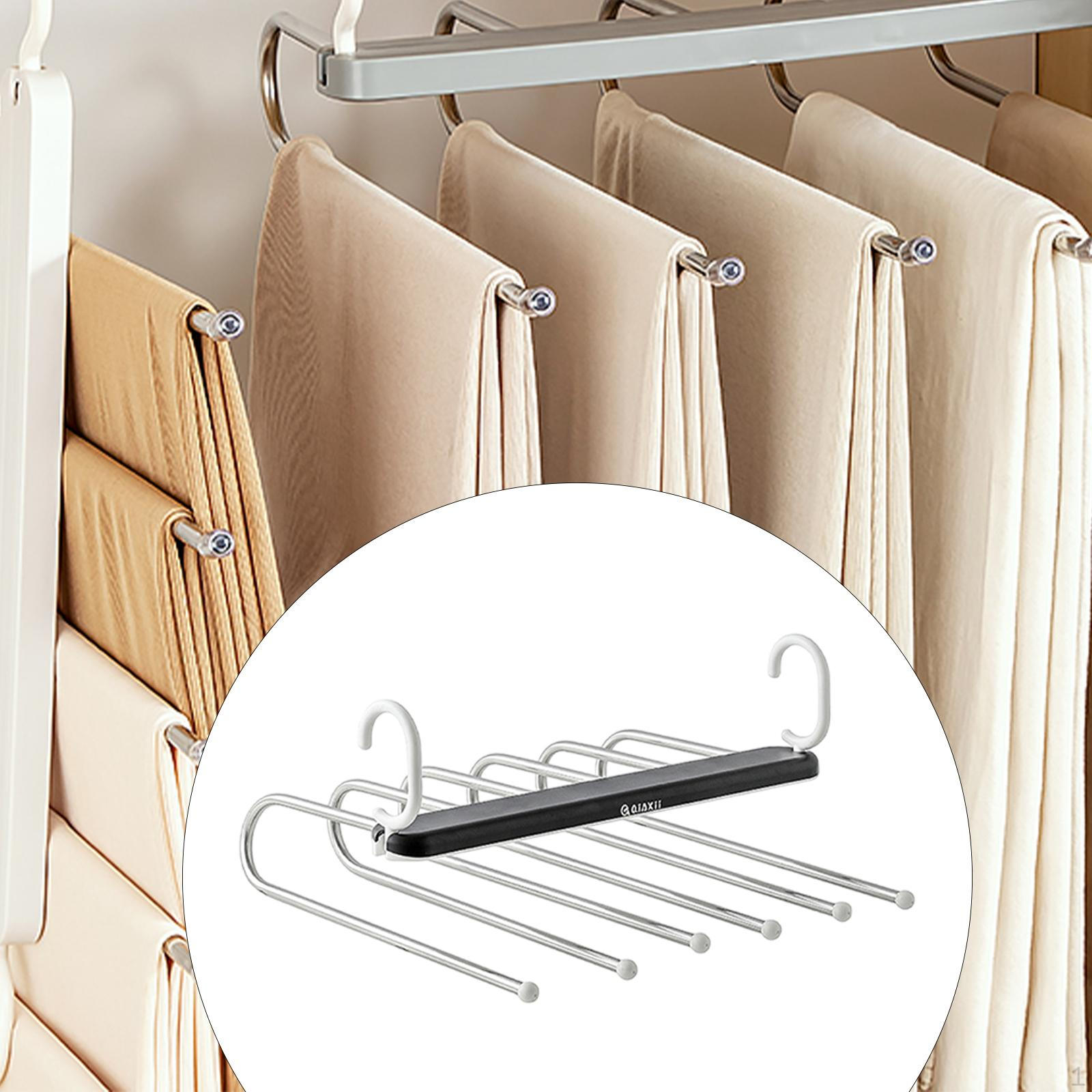 

Вешалка для брюк, складная, вращающаяся на 90°, легкая вешалка для брюк 6 Layers Black