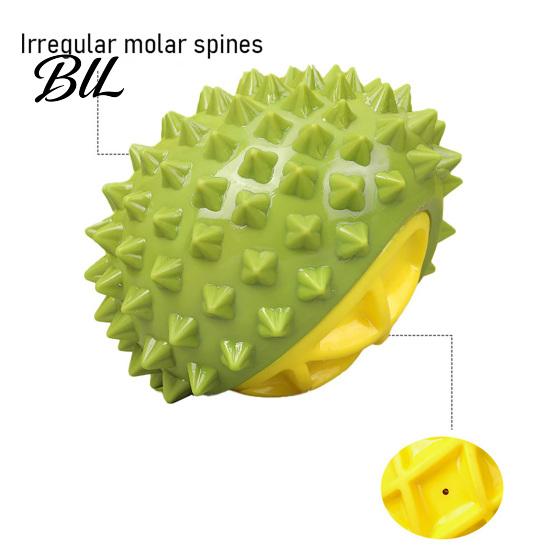 Long-lasting Dog Chew Toy Squeaky Durian Spiky Teeth Cute Cleaning for Aggressive Chewers Outdoor Training Fetch Game Teething