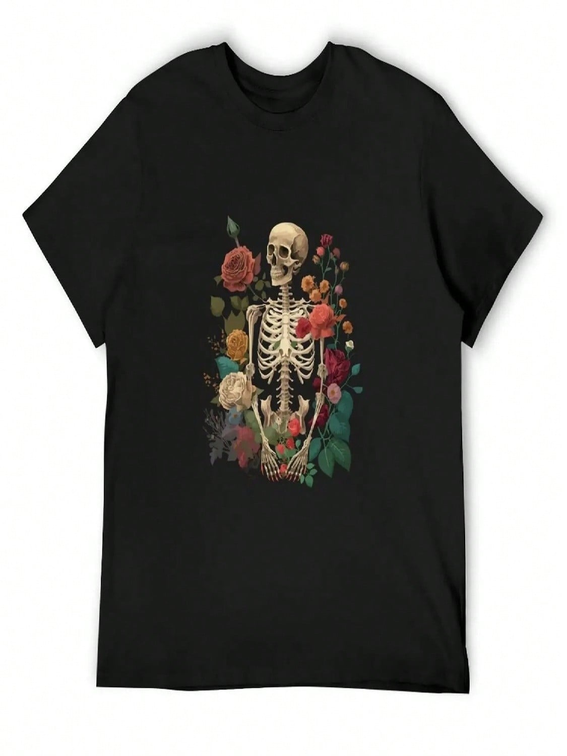 Bones And Botany Botanical Skeleton T-Shirt Anime Stuff Graphic T Shirts Vintage Clothes Mens Designer Clothes S разноцветный