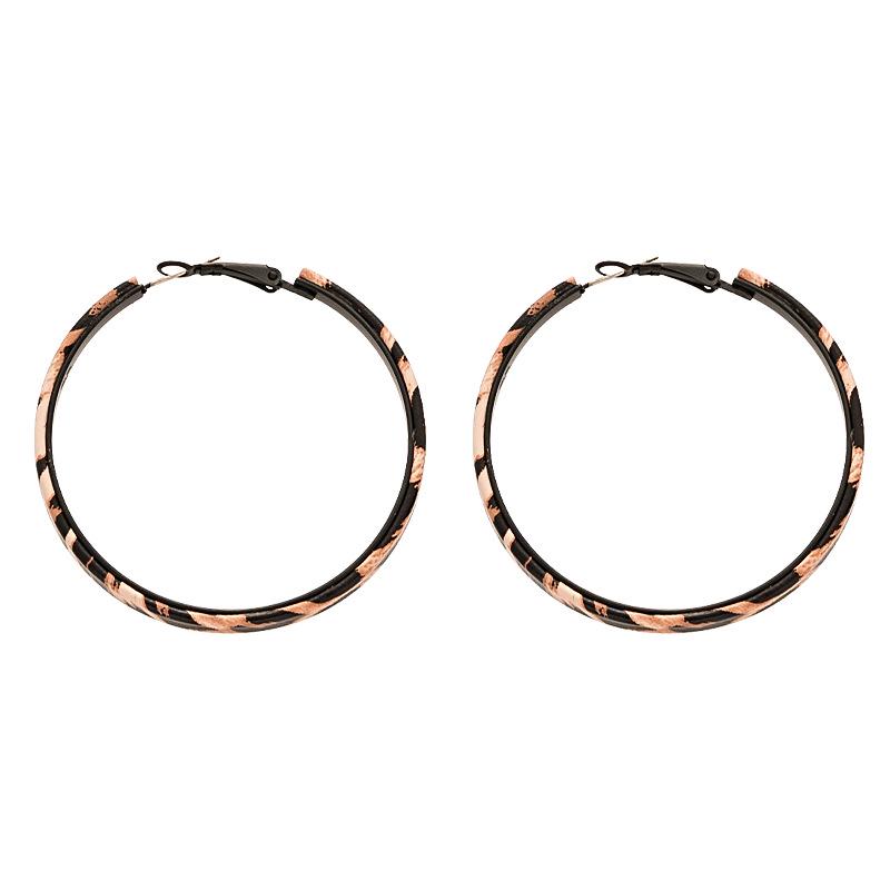 Stylish Leopard Print Geometric Silver Earrings: High-End Autumn/Winter Fashion for Women