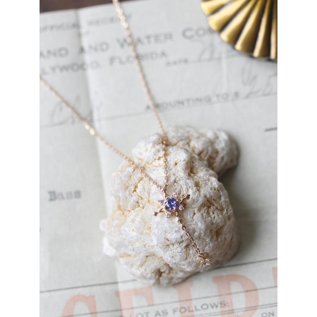 

Японское летнее лимитированное издание: Винтажное колье Ночной Звездный Блеск с позолотой и имитацией танзанита для женщин