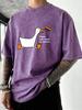 Peace Was Never An Option Print Men Washed T Shirts Casual Cotton TShirt Loose Crewneck Short Sleeves Vintage Vacation Clothes