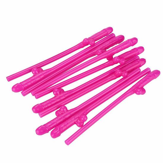 10/20Pcs Bachelorette Party Willy Straws Funny Drinking Straws for Girls Night Out Reusable Food Grade Plastic Straws Party Home Bar Accessories