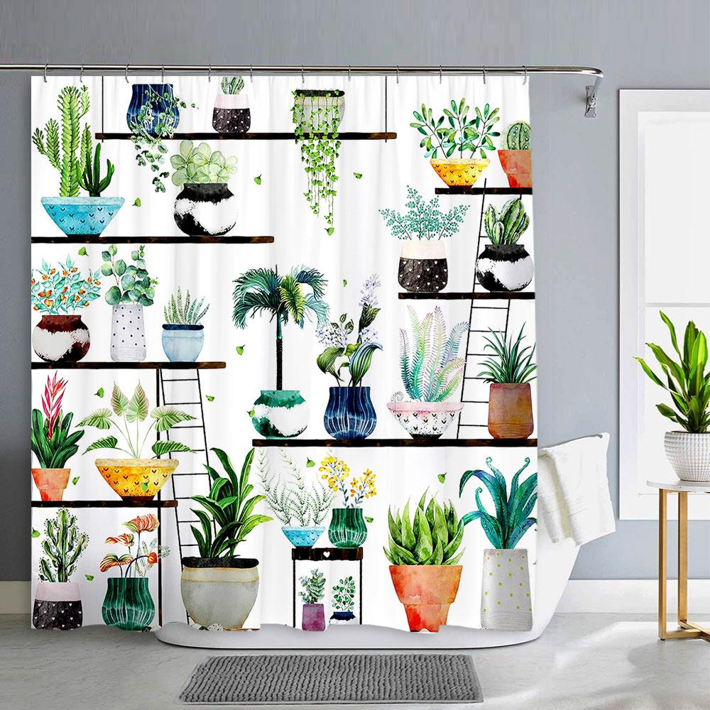 Spring Floral Hummingbird Shower Curtain for Bathroom Watercolor Flower Bird Modern Decor Machine Shower Curtains Bathroom Decor