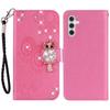 For Samsung Galaxy A35 5G Wallet Case Leather Phone Cover Owl Flower Imprinted