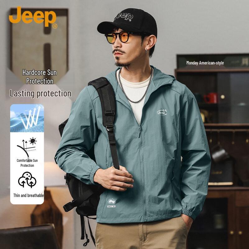 JEEP Men's Summer Lightweight Casual Hooded Outdoor Jacket