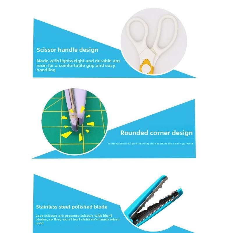 Diy Embossing Scissors Set With Abs Material For Creative Crafting And Skill Development
