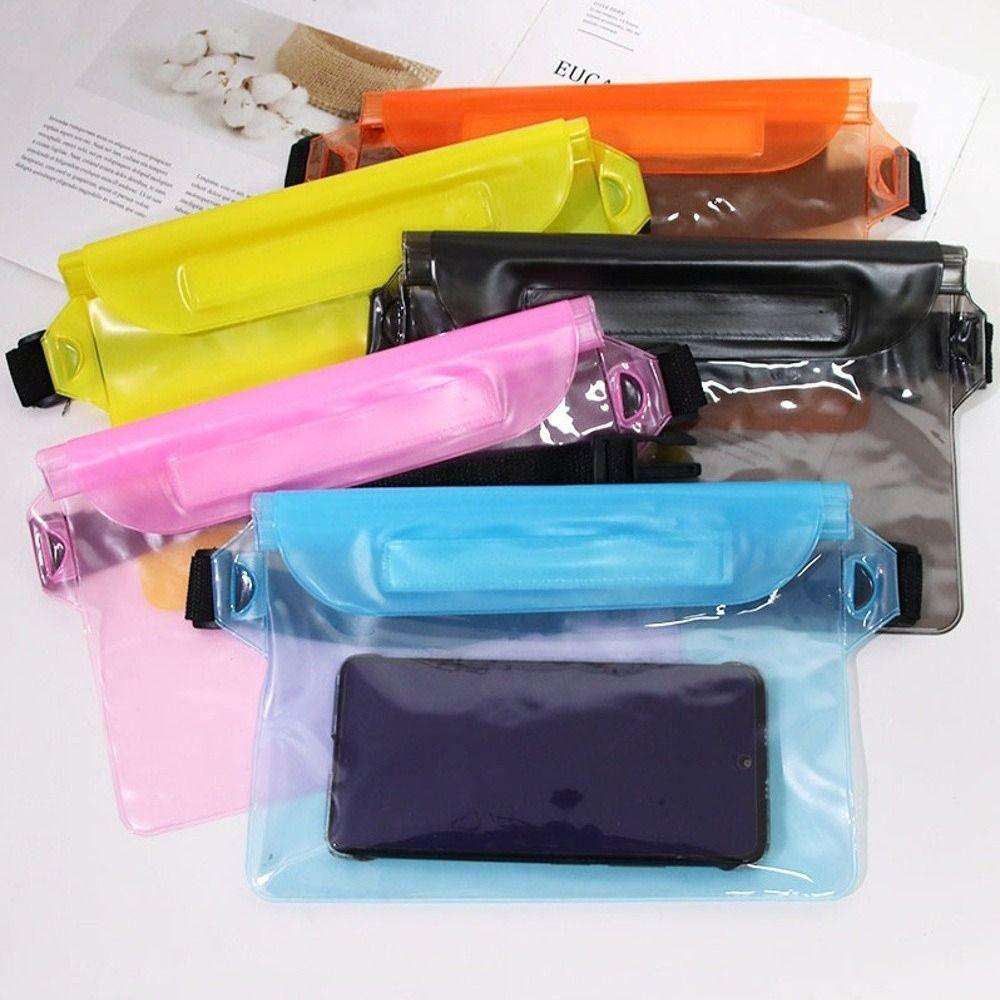 Transparent Waterproof Waist Bag Large Capacity 3 Layer Protection Swimming Bag With Waist Strap Multi-Layer Seal