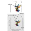 Hummingbird Drop Earrings and Pendant Necklace Set, Elegant Acrylic Jewelry Suitable For Women_fosm