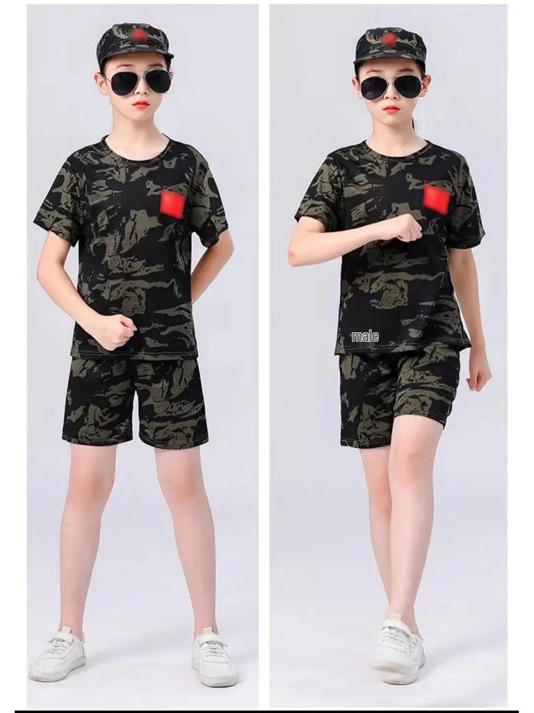 Çocuk Kamuflaj Askeri Üniformaları (Erkek ve Kız Çocukları İçin) - Anaokulu Eğitimleri, Yaz Kampları veya Okul Gösterileri İçin Mükemmel.