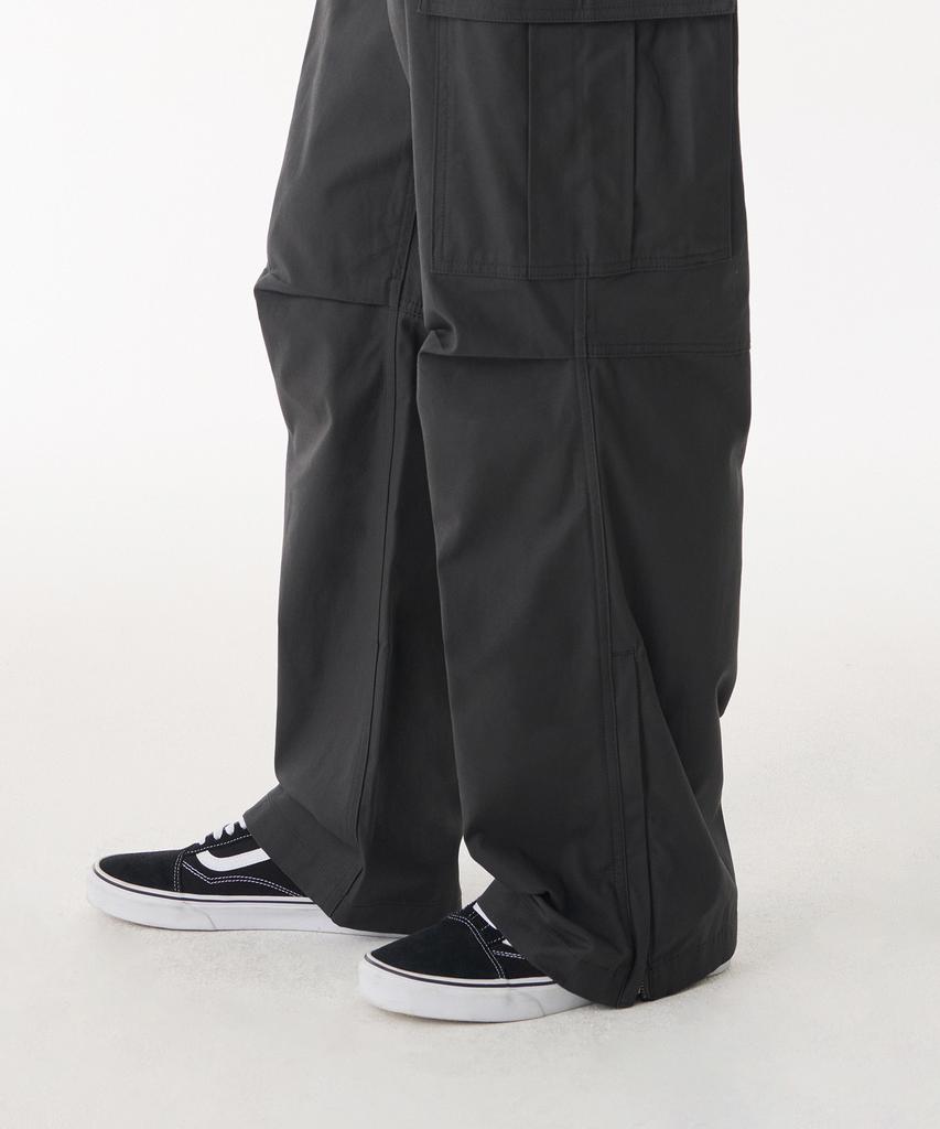 MUSINSA STANDARD Cotton Wide Side Zipper Cargo Pants [Dark Gray]