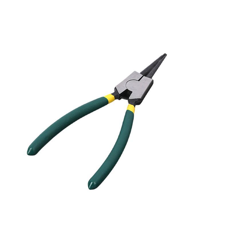 7-inch Snap Ring Pliers with Two-way Straight and Bent Jaws for Internal/External Use - Multi-function Expansion Shaft Holding Tool.