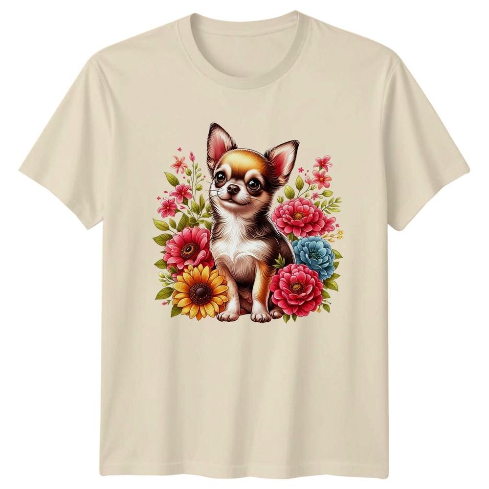 Sweet Chihuahua Puppy Dog Surrounded Unisexs TShirt Chihuahua Floral Dog