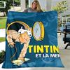 1pc Blanket The Adventures of Tintin2 Print Design, Lightweight Blanket for Sofa, Bed- Soft &Warm, Gift for All Seasons like Christmas, Halloween