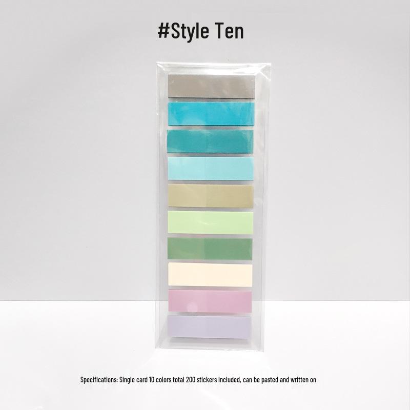 Morandi Color Transparent Sticky Notes - Cute Colorful PET Index Stickers for Marking and Memo.