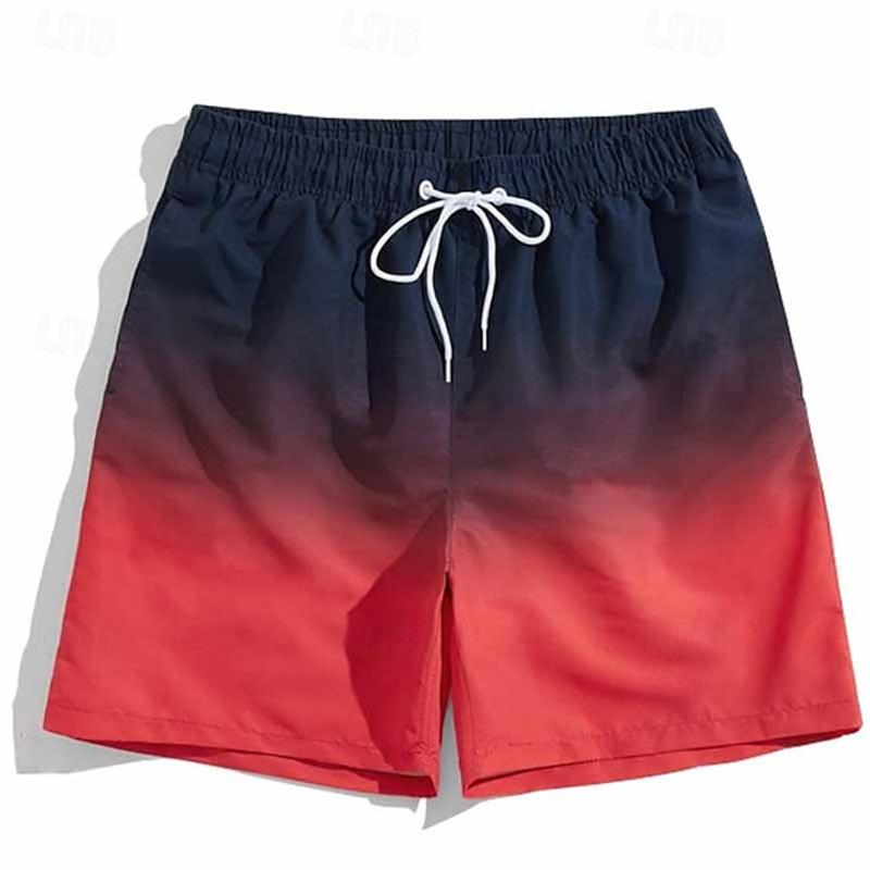 

Градиентные Графические Пляжные Шорты Мужские Цветные 3D Печатные Board Shorts Летние Повседневные Праздничные Короткие Штаны Свободные Серф Купальные Шорты S