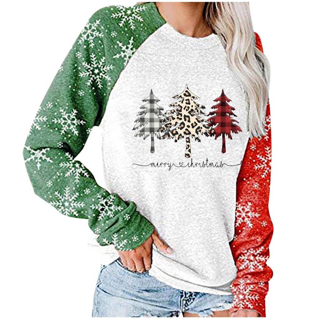 Women Fashion Summer Floral Print Long Sleeve Tunic Tops Casual Blouse