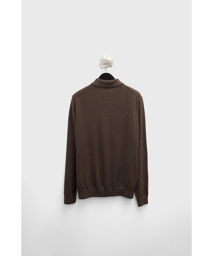 YOUTH Cotton Cashmere Polo Shirt - Dark Brown