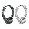 Silver Plated Earrings for Men Black Gold Hoop Stylish Hip Hop Jewelry Unisex Fashion Accessories
