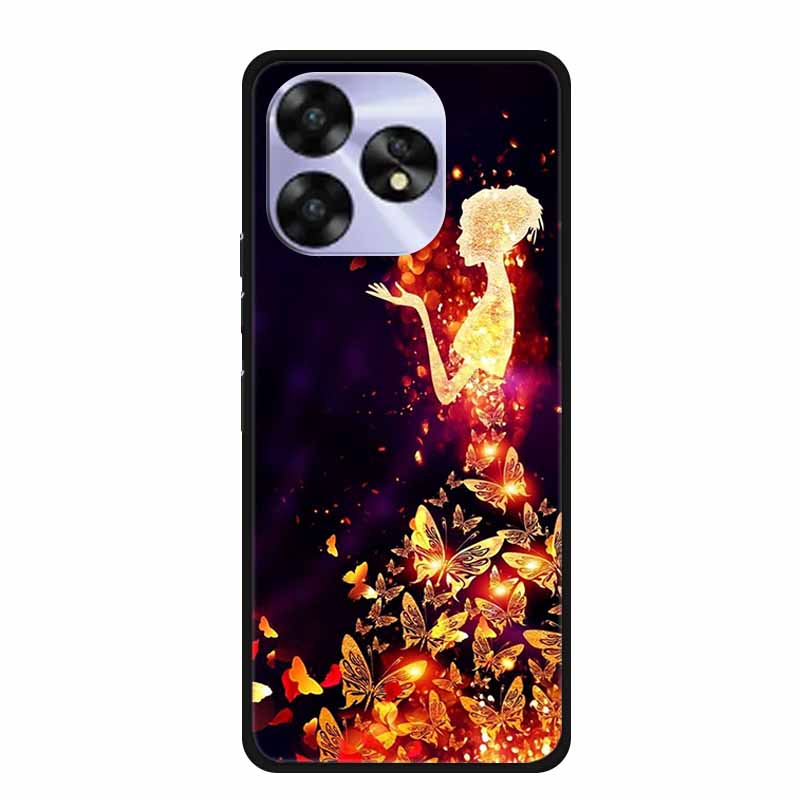 For Umidigi A15c A15 Case Painted Black Bumper TPU Soft Silicone Phone Cover For Umidigi A15 Cases A 15 15T Coque Funda Capa Cat