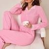 Spring Autumn Solid Bow Pajamas Set for Women Homewear Long Sleeves Shirt and Trousers 2 Pieces Sexy Lace Pijamas Sleepwear Loungewear