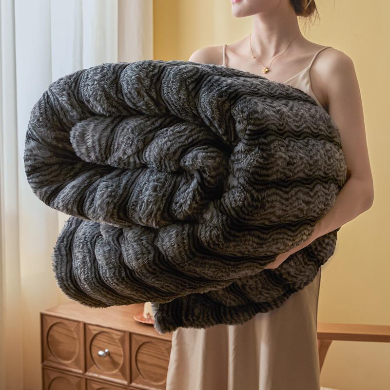 Luxury Winter Shu Cotton Velvet and Lamb Wool Blanket