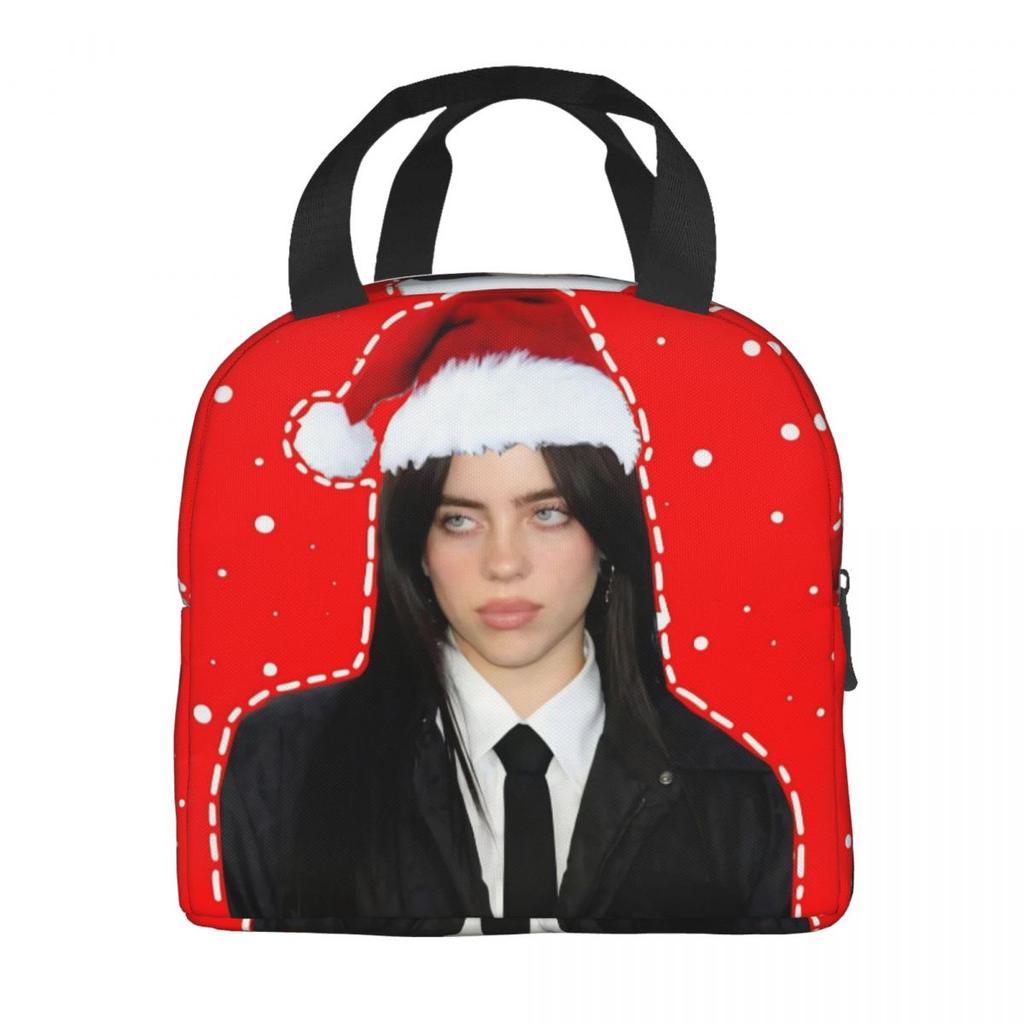 B-Billie-Girl E-eilish American Singer Insulated Lunch Bag Food Container Portable Thermal Cooler Lunch Boxes For School Office