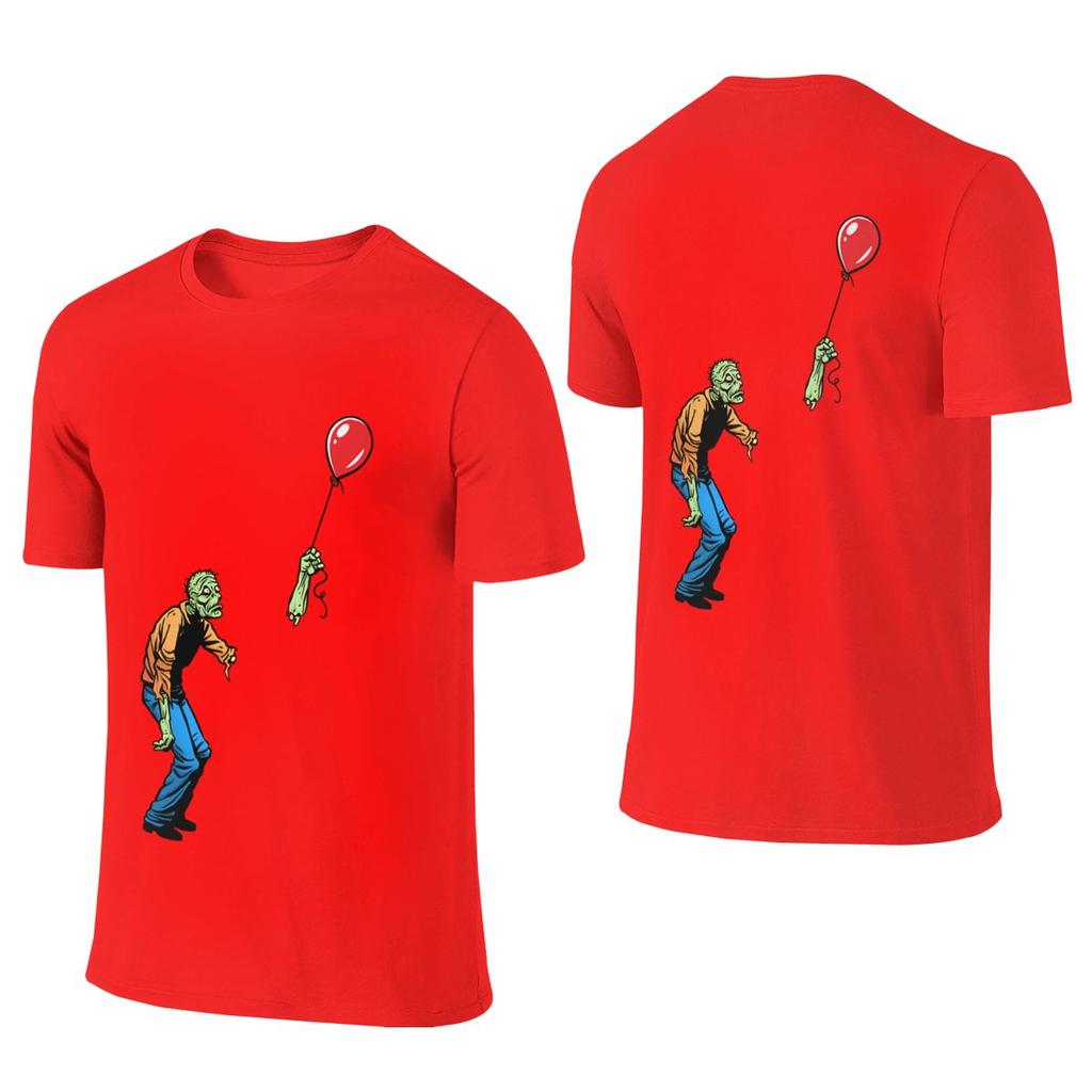 Sad Zombie With Balloon Versatile Reversible Tshirt Street Hiphop No Curling Cotton Tee