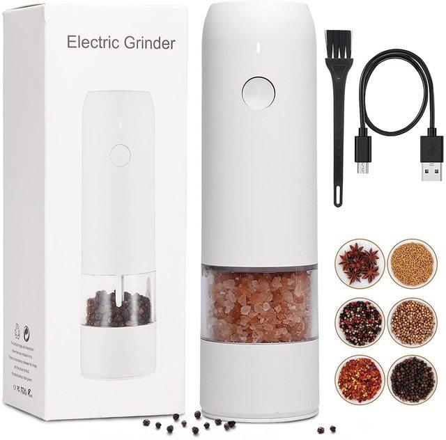 Electric Automatic Salt and Pepper Grinder Set Rechargeable With USB Gravity Spice Mill Adjustable Spices Grinder Kitchen Tools