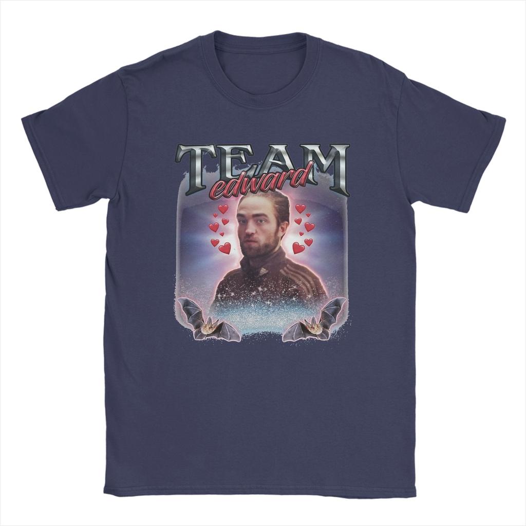 Men T-Shirt Team Edward Twilight Cursed Fan Collage 100% Cotton Tee Shirt Short Sleeve  T Shirt Round Neck Clothes Birthday Gift