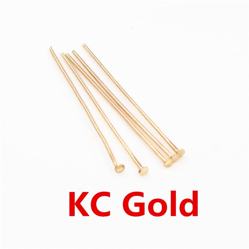 

200pcs/Lot 16 20 25 30 35 40 45 50mm Flat Head Pins Gold/Silver color/Rhodium Headpins For Jewelry Findings Making DIY Supplies 16mm