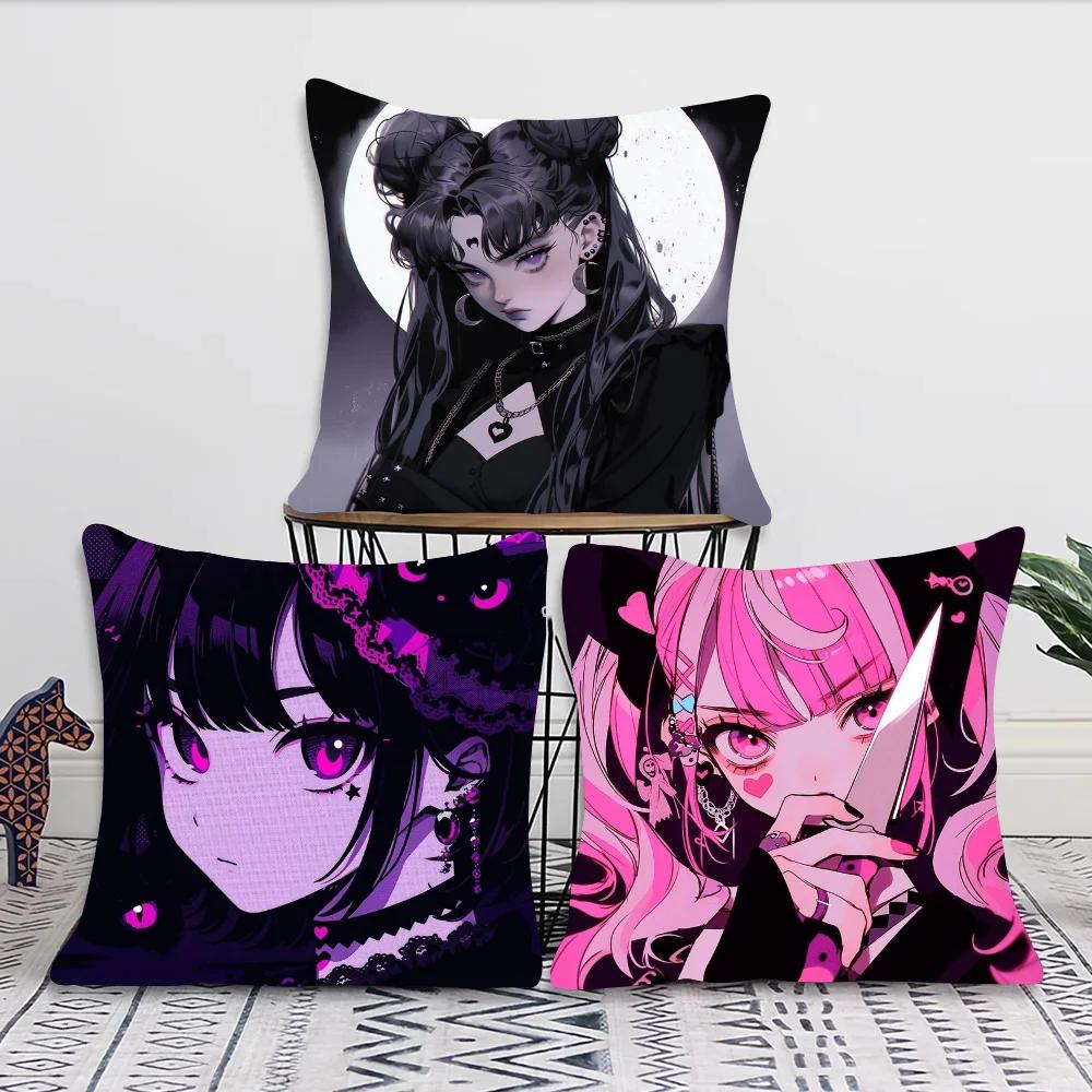 1pc Mood Body Moon Lady Classic Anime Pillow Case Square Bedroom Sofa Leisure Comfort Cushion Car Living Room Home Decoration