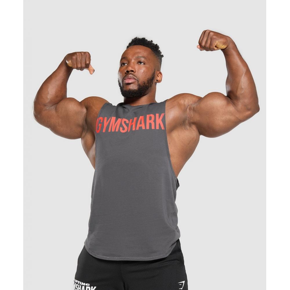 Gymshark Impact Drop Arm Tank Onyx Grey A6a5x Gb7n