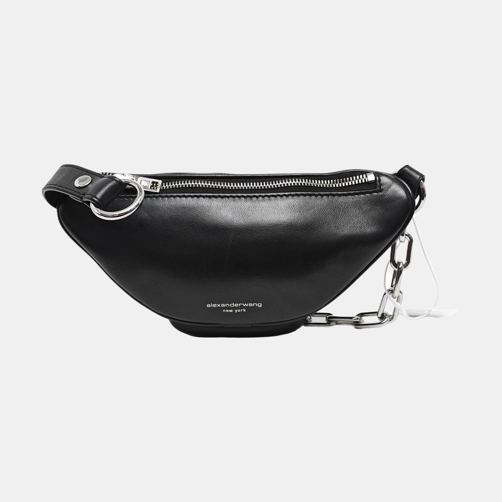 [Gebraucht] Schwarze Lammleder Mini-Hüfttasche - Ausgezeichnet #NIY6OZ