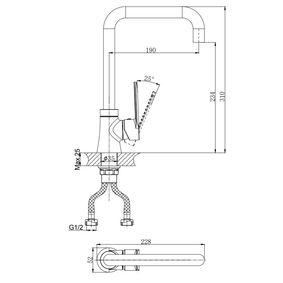 

Kitchen Faucet Rush Denis Dn0335-22