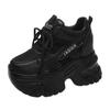 Fashion 10CM High Platform Women Sneakers Autumn Thick Sole Casual Dad Chunky Shoes Woman Leather Sports Walking Shoes Zapatos Mujer