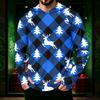 Men's Long Sleeve Hooded Sun Shirt with Christmas Print for Casual Daily Wear