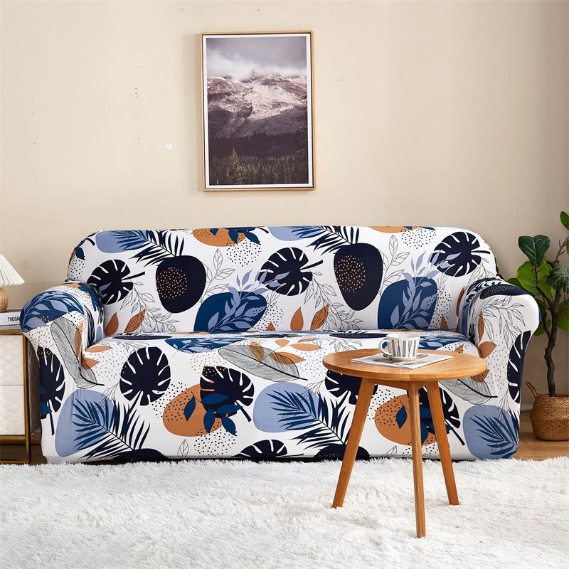 Elastic All Inclusive Printed Sofa Cover Easy To Install Sofa Protector for Living Room Anti-Wear Home Decor for All Seasons