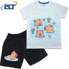 Cute Capybaras Chilling In Hot Spring With Oranges Print Kids T-shirt Set Summer Cotton Short-sleeved Shorts 2-piece Set