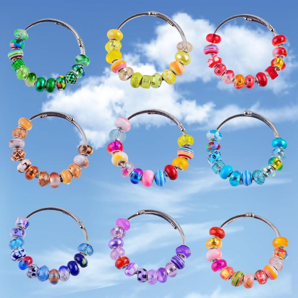 10/20/30 Stück Perlen mit großem Loch zur Armband-Schmuckherstellung, Großpackung 15 mm europäische Perlen für Stifte, Spacer-Charm Lampwork Murano Glas Kristallperlen