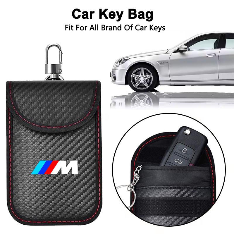 RFID Shielding Pocket Car Key Case Signal Blocker Bag For BMW M Emblem E46 E36 E34 F10 E90 F30 E60 F30 E53 E30 E92 E87 Accessory J5UJD
