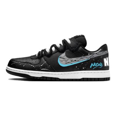 Big Dark Night Aurora Leather Low Top Skateboard Shoes Men's Black 355152-016(Team1004-)