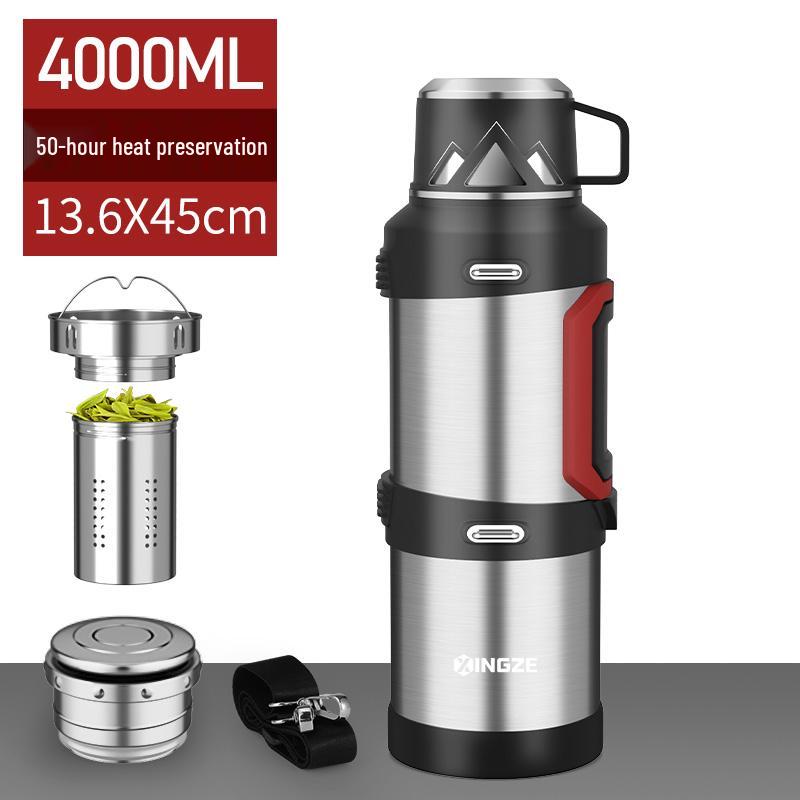 Large-Capacity Portable Thermos, 316 Stainless Steel, 3L & 5L Options, Ideal for Car Travel & Outdoor Use.