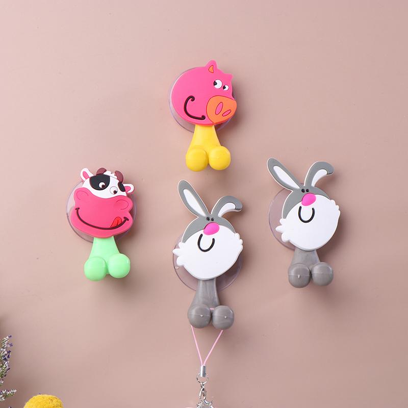 Cartoon Animal Toothbrush Holder Wall Mounted Antibacterial Tooth Brush Storage Rack With Suction Cup Bathroom Organizer