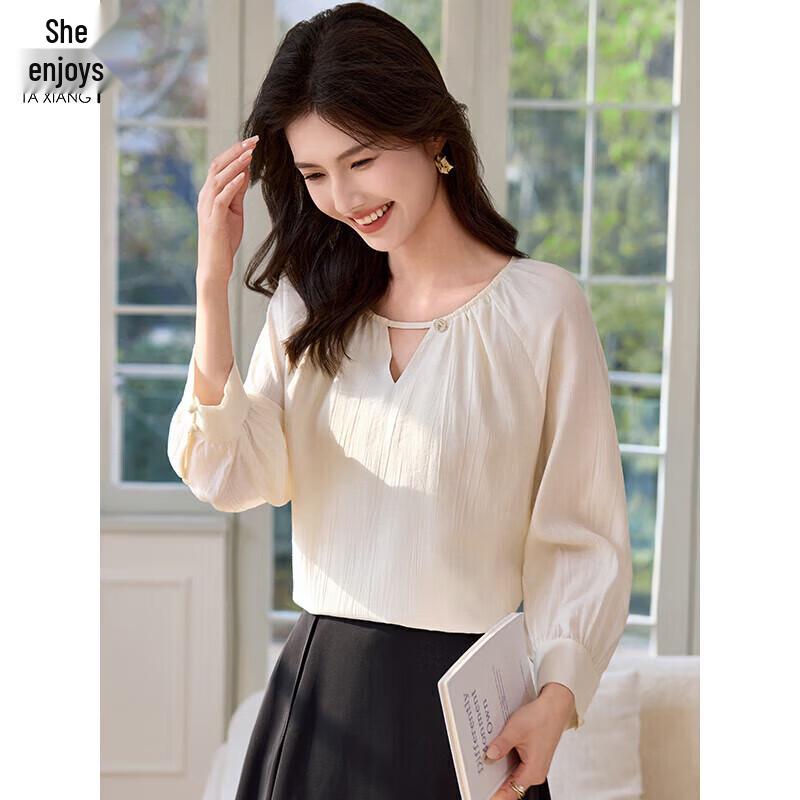 Elegant Women s 3/4 Sleeve Chiffon Blouse M