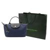Longchamp Le Pliage Energy Logo Prägung Druckknopf Klappe Stoff und Kalbsleder Tragetasche Damen Tragetaschen Marineblau 30030HSR006