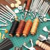 273 Pieces Leather Working Tools and Supplies with Leather Tool Box Cutting Mat Hammer Stamping Needles Snaps and Rivets Kit Perfect