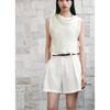 Summer New Product Women's Clothes Bowknot Decoration Wrinkle Effect Draped Collar Sleeveless Short Shirt Tops 3666801
