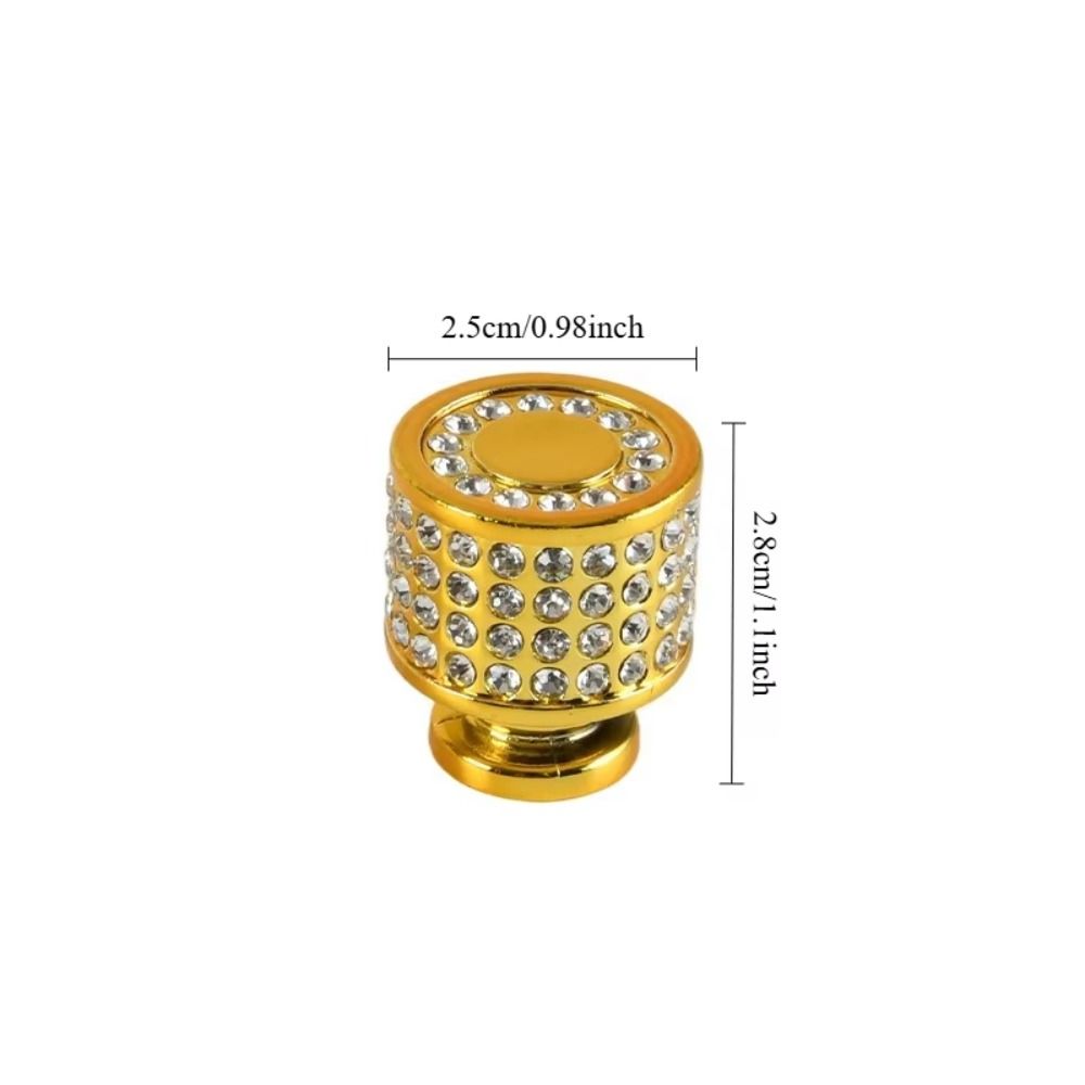 2PCS Single-hole Cabinet Door Handles Crystal Rhinestone Wardrobe Door Handle Simplicity Multiple Color Furniture Handles
